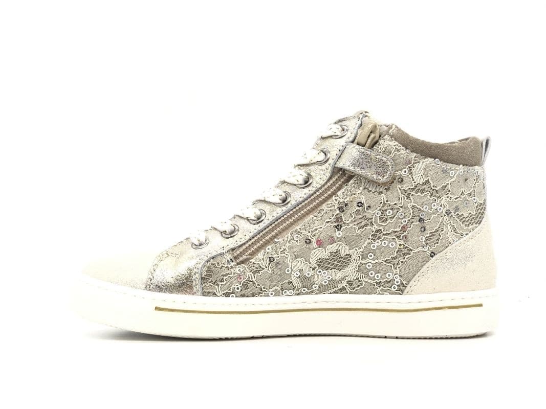NERO GIARDINI Sneakers alta bambina Luxury Champagne platino in Sneaker casual Calzature Durello - Agna, commercioVirtuoso.it