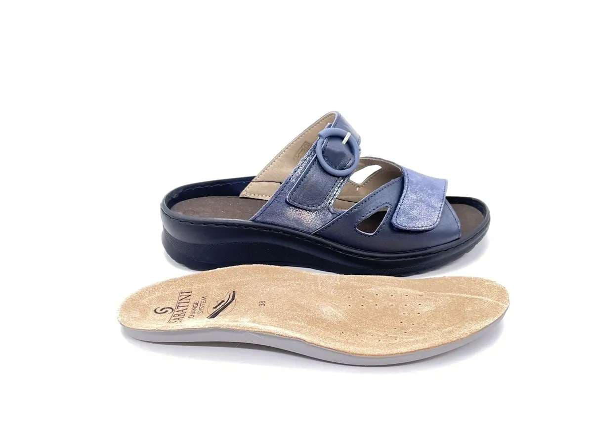 SABATINI Ciabatte Sanitarie Donna Due strappi perlato Blu in Pantofole Calzature Durello - Agna, commercioVirtuoso.it