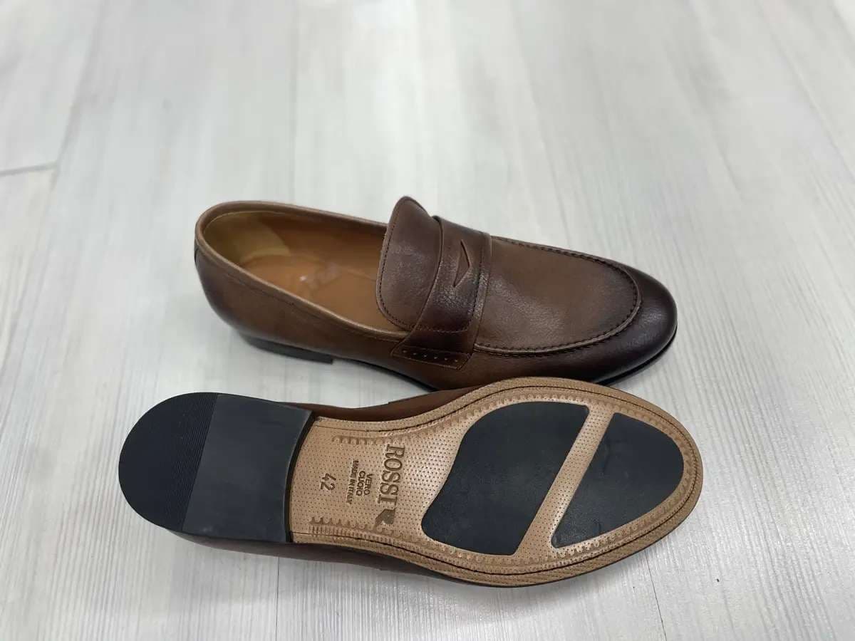 ROSSI Mocassino uomo fondo cuoio dixan marrone Chestnut 264 in Loafer e mocassini Calzature Durello - Agna, commercioVirtuoso.it