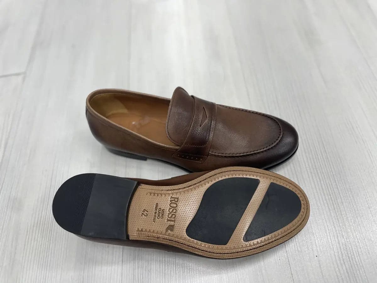 ROSSI Mocassino uomo fondo cuoio dixan marrone Chestnut 264 in Loafer e mocassini Calzature Durello - Agna, commercioVirtuoso.it