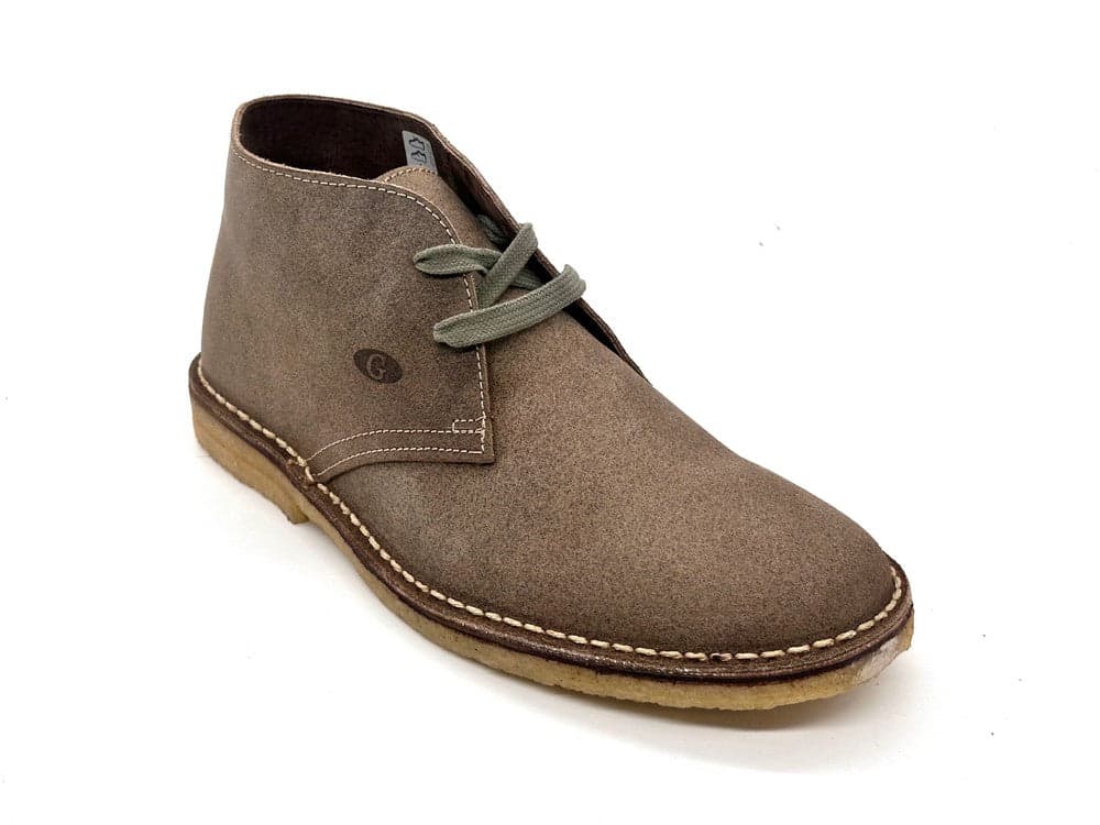 Polacchini uomo pelle beige scuro fondo para stile chukka in Stivali Calzature Durello - Agna, commercioVirtuoso.it