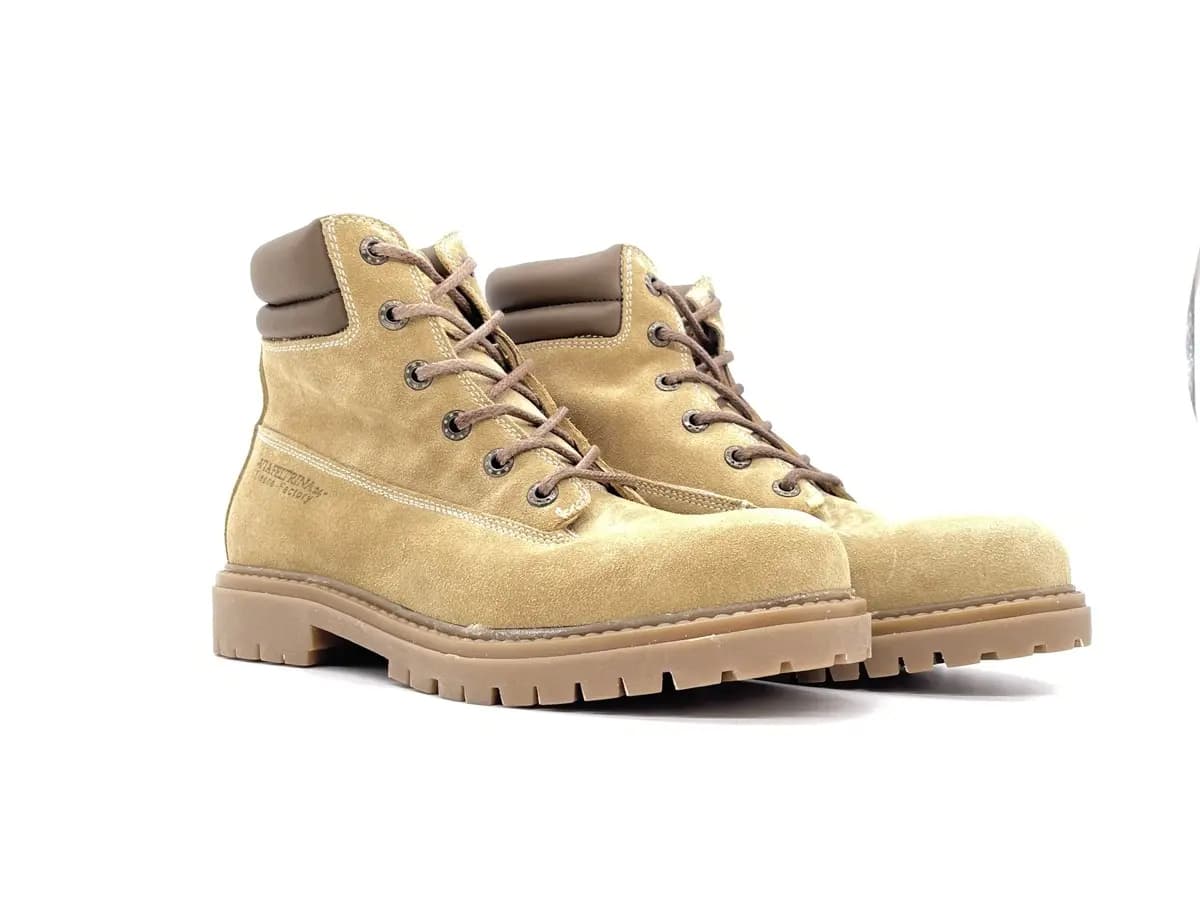 Scarponcini uomo Woodsman in camoscio beige cammello stile outdoor - 5