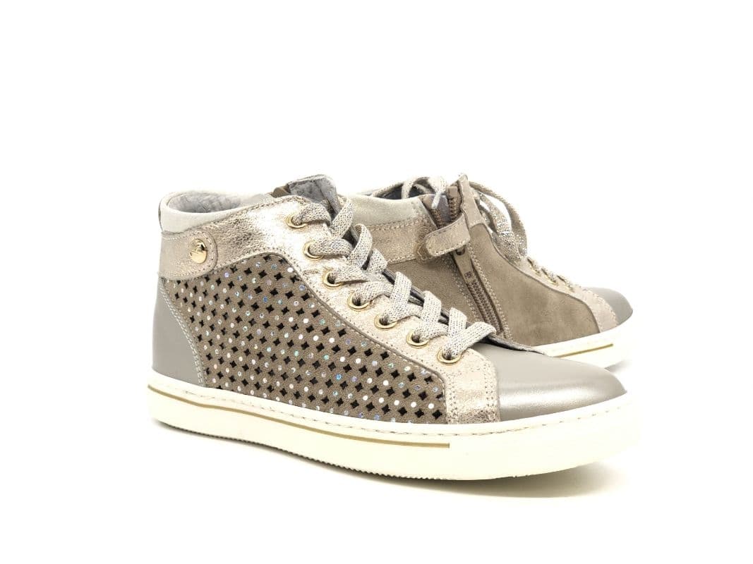 NERO GIARDINI Sneakers alta bambina Luxury Platino Savana - 7