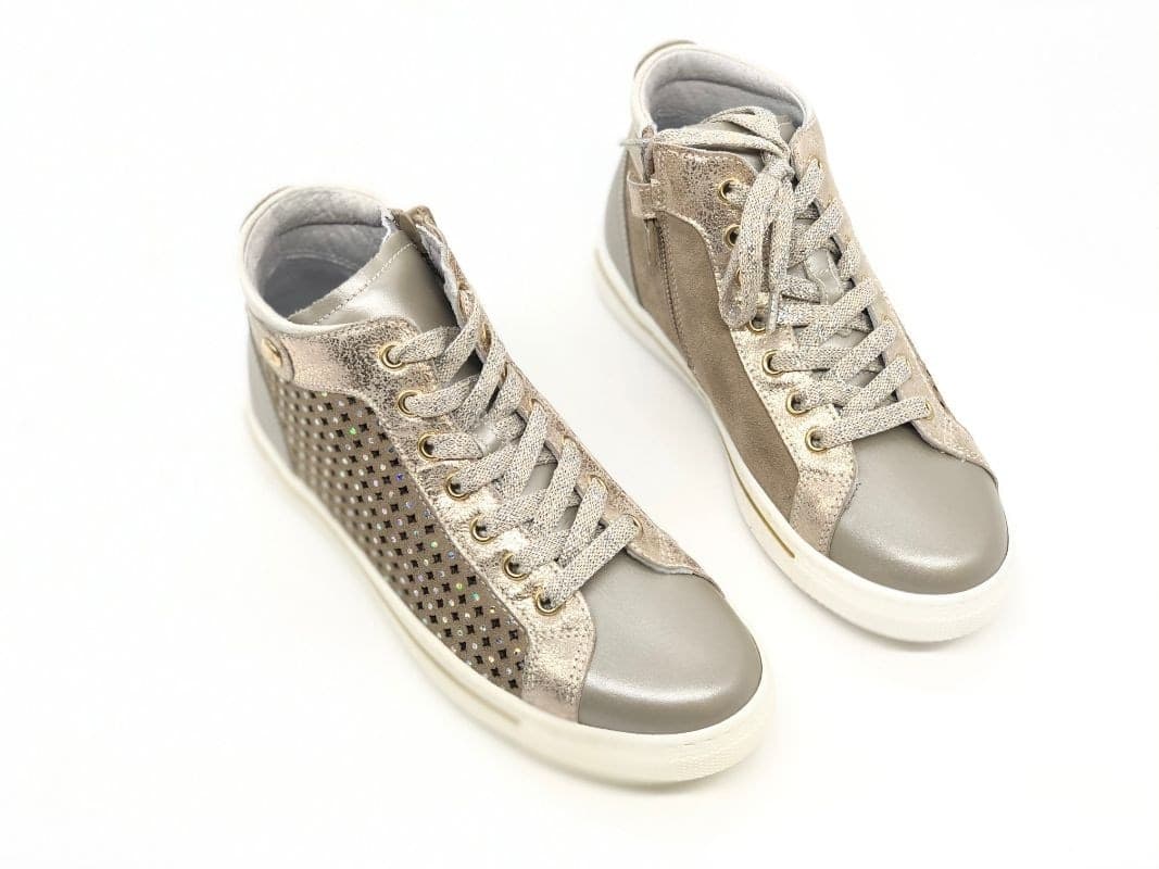 NERO GIARDINI Sneakers alta bambina Luxury Platino Savana in Sneaker casual Calzature Durello - Agna, commercioVirtuoso.it
