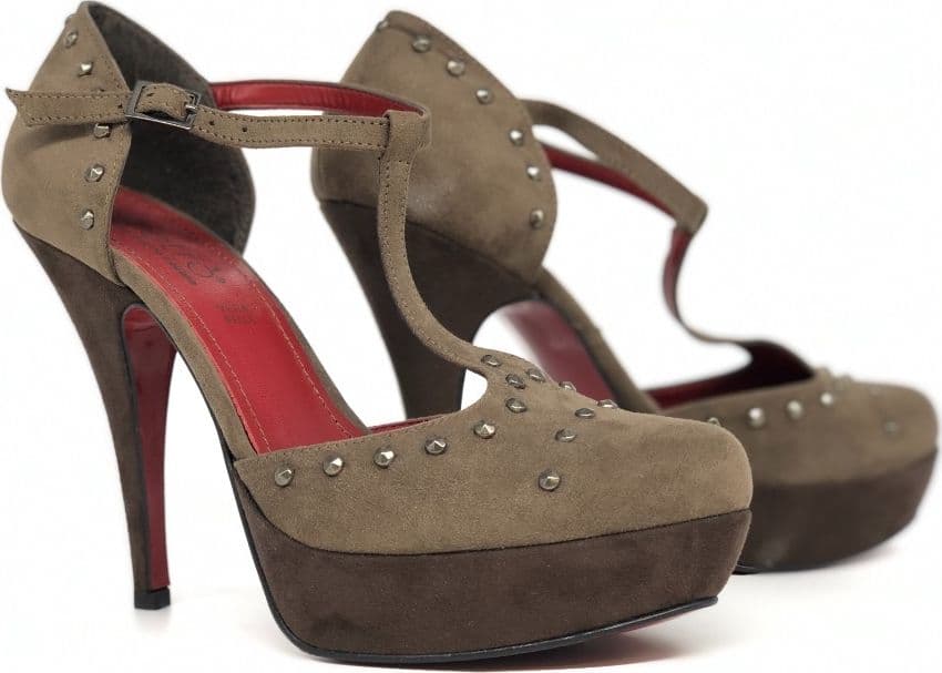 Retro Décolleté Puma donna suede tortora con cinturino - 6