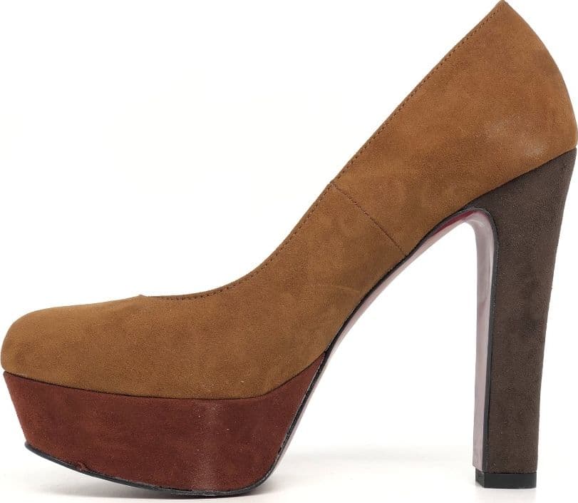 Retro Décolleté tacco alto camoscio senape in Scarpe col tacco Calzature Durello - Agna, commercioVirtuoso.it