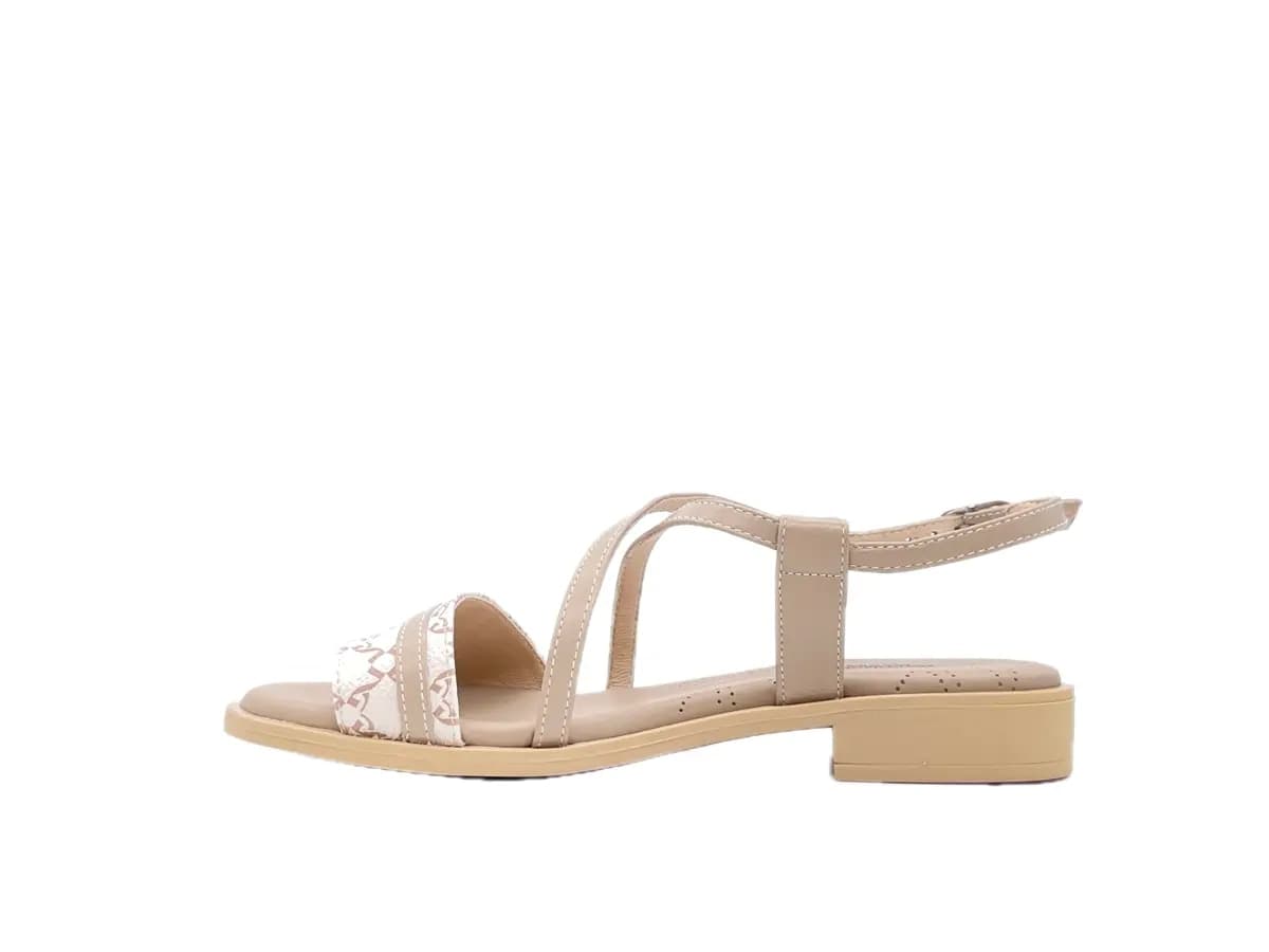 NERO GIARDINI Sandali bassi donna in pelle beige e nocciola - 5