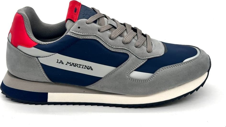 LaMartina sneakers uomo La Bombonera grigio blu con dettagli rossi in Sneaker casual Calzature Durello - Agna, commercioVirtuoso.it