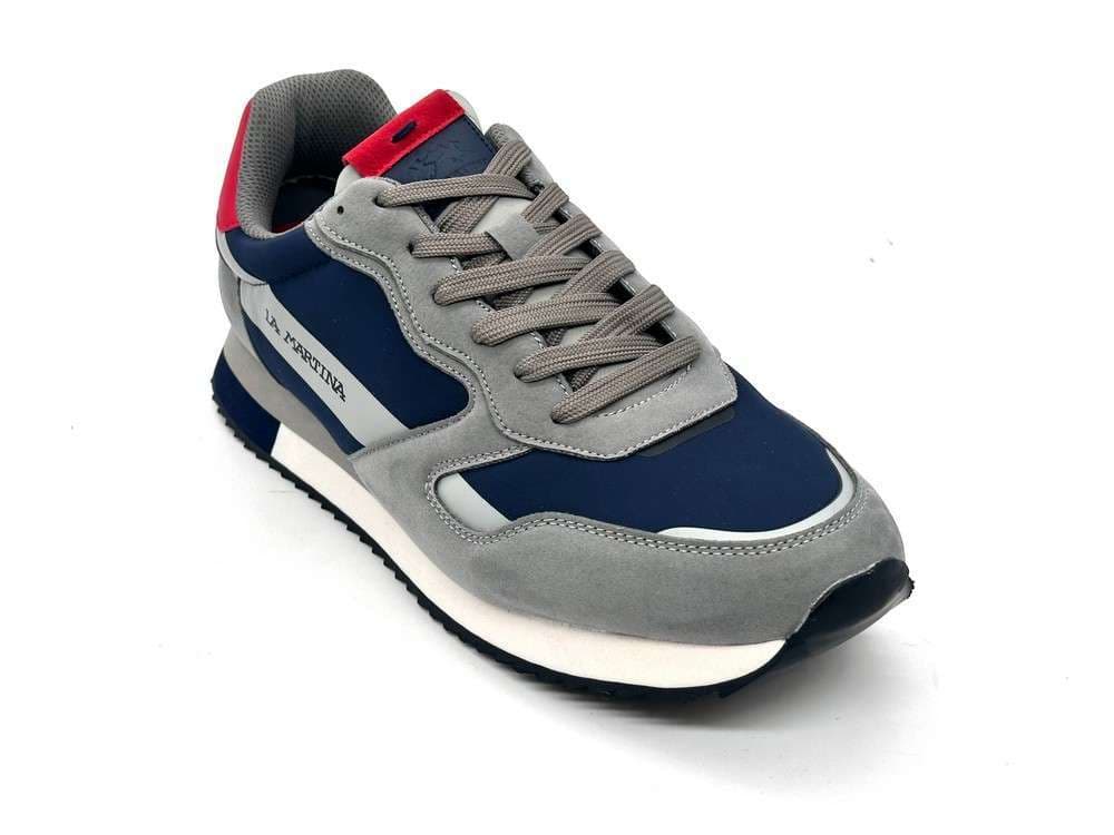 LaMartina sneakers uomo La Bombonera grigio blu con dettagli rossi in Sneaker casual Calzature Durello - Agna, commercioVirtuoso.it