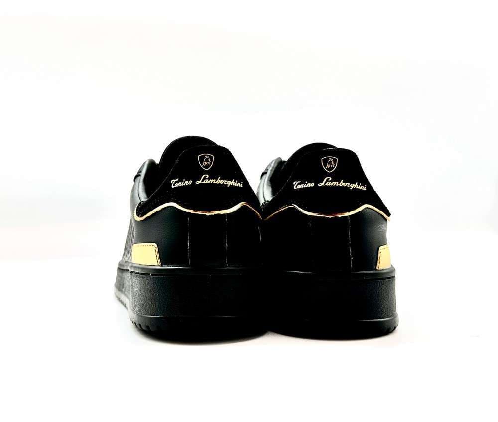 LAMBORGHINI Sneakers tennis in pelle nera e oro in Sneaker casual Calzature Durello - Agna, commercioVirtuoso.it