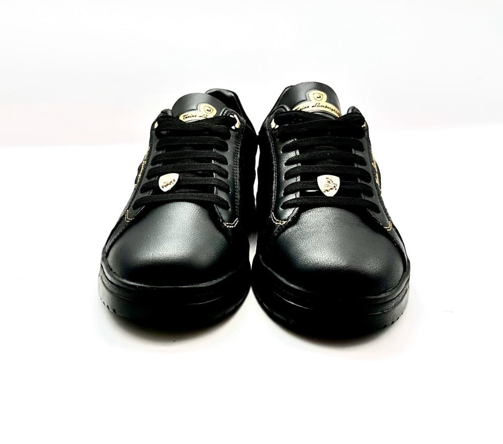 LAMBORGHINI Sneakers tennis in pelle nera e oro in Sneaker casual Calzature Durello - Agna, commercioVirtuoso.it