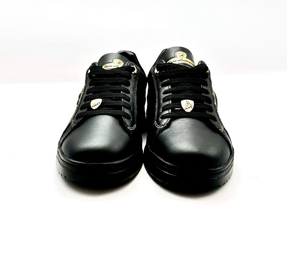 LAMBORGHINI Sneakers tennis in pelle nera e oro in Sneaker casual Calzature Durello - Agna, commercioVirtuoso.it