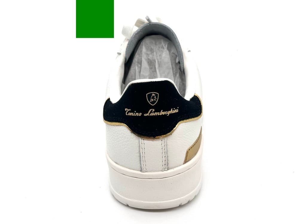 LAMBORGHINI Sneakers tennis in pelle bianca e oro in Scarpe da corsa su strada Calzature Durello - Agna, commercioVirtuoso.it