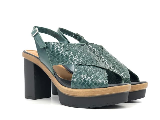 MOT - Clé BY DONNA SOFT Sandali pelle intrecciata verde mare - 5