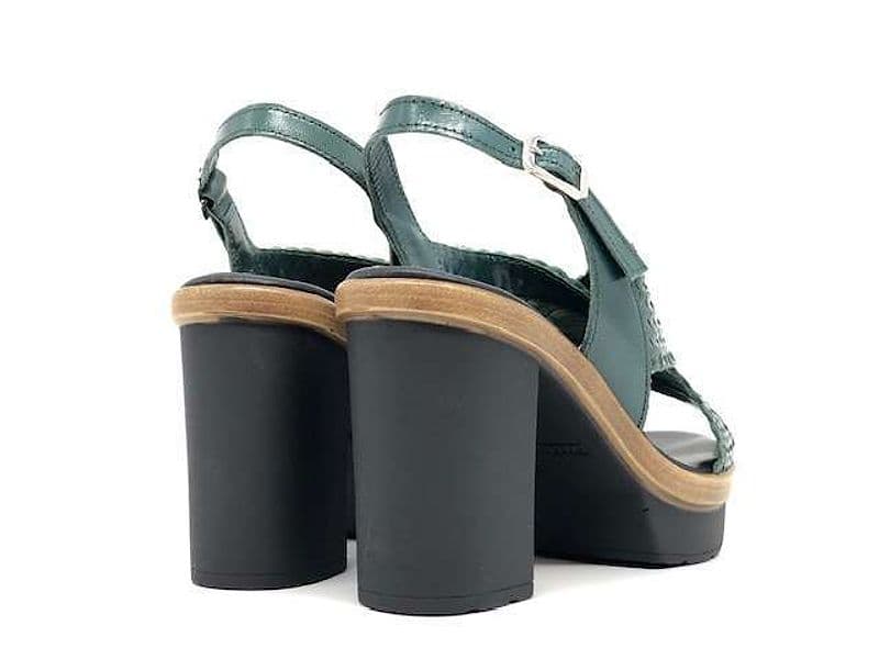 MOT - Clé BY DONNA SOFT Sandali pelle intrecciata verde mare in Sandali moda Calzature Durello - Agna, commercioVirtuoso.it