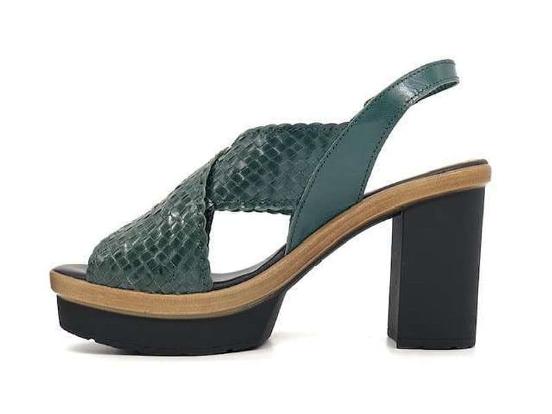 MOT - Clé BY DONNA SOFT Sandali pelle intrecciata verde mare - 5