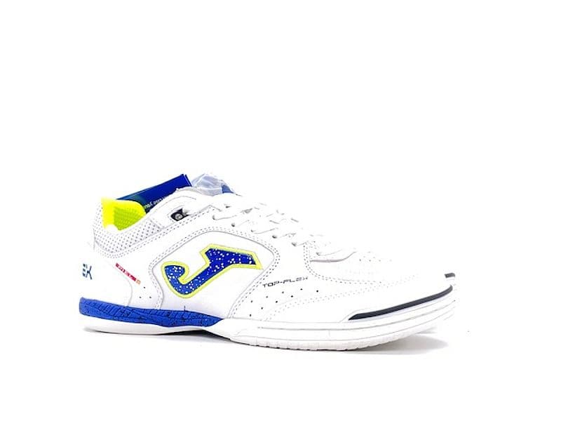 JOMA TOP FLEX 2342 Scarpa da calcetto indoor bianca con dettagli blu - 6