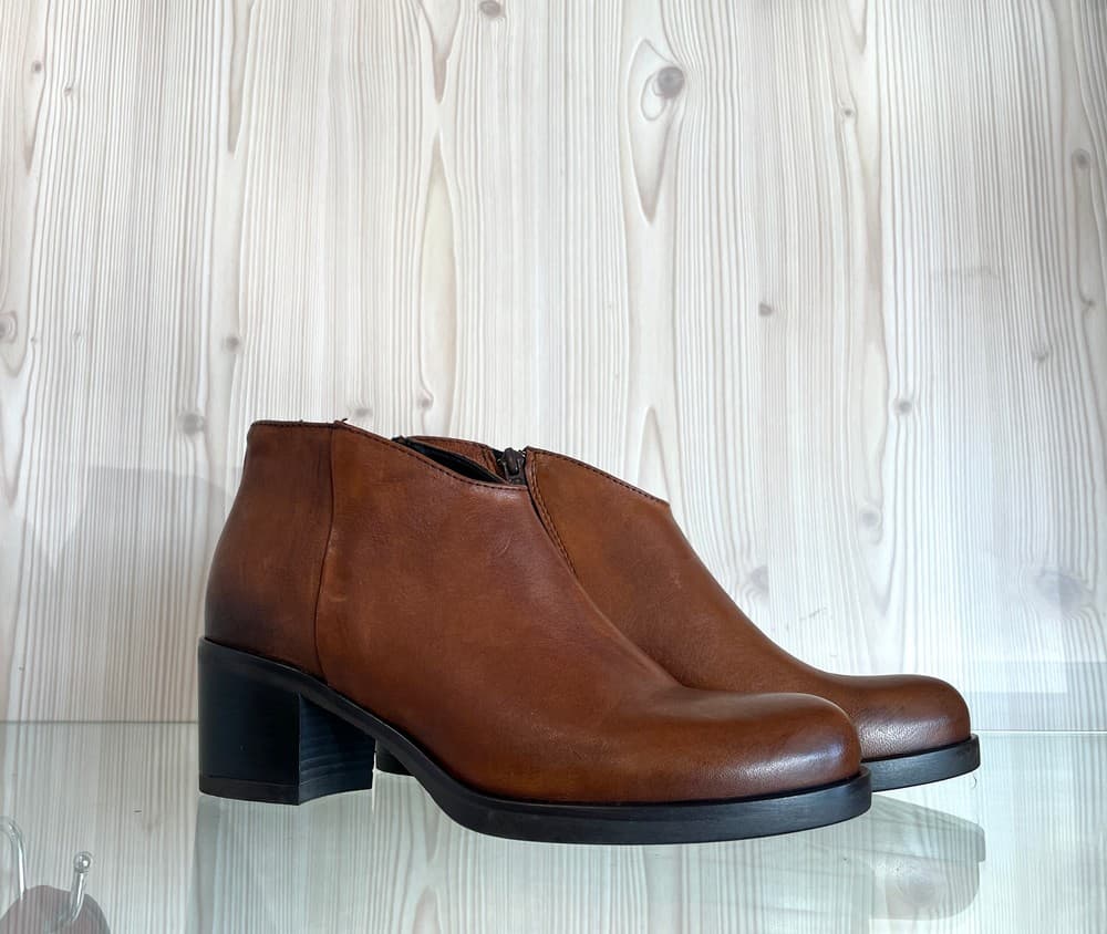LUX Tronchetto Donna in Pelle Cuoio - 5