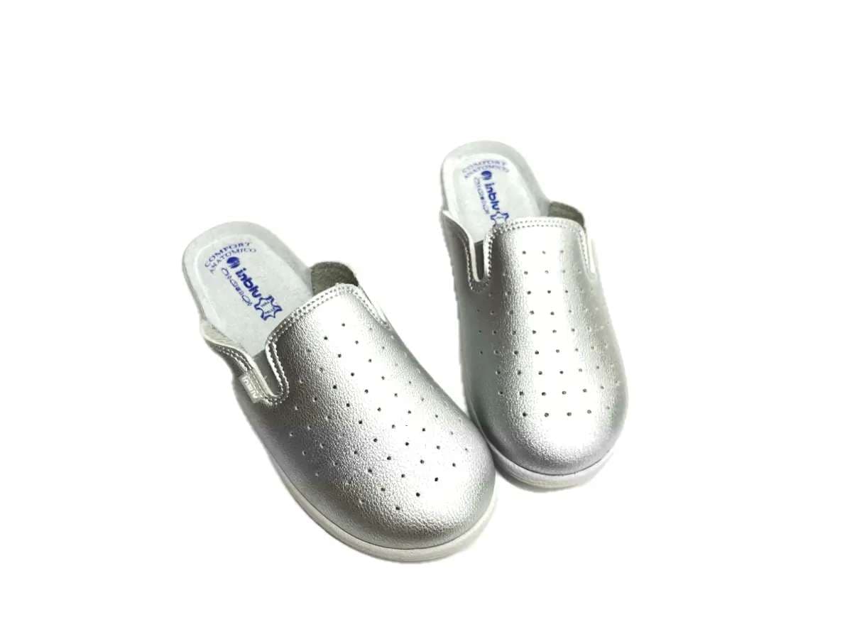 INBLU Ciabatta chiusa con elastici donna argento - 5