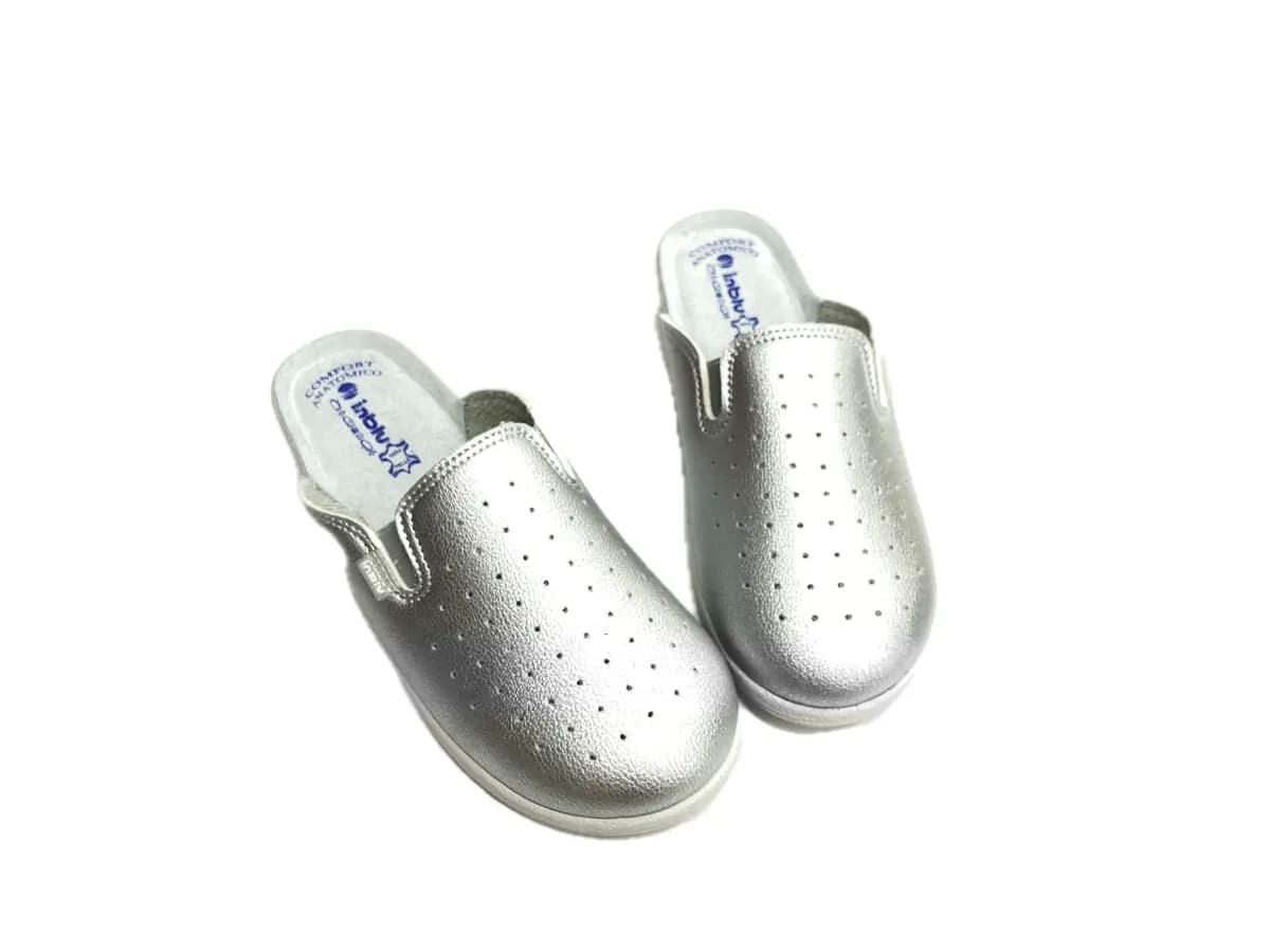 INBLU Ciabatta chiusa con elastici donna argento - 5