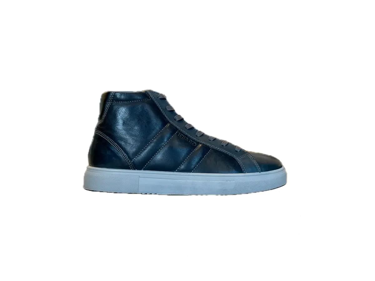 IGI e CO Sneakers alta uomo pelle blu notte in Sneaker casual Calzature Durello - Agna, commercioVirtuoso.it