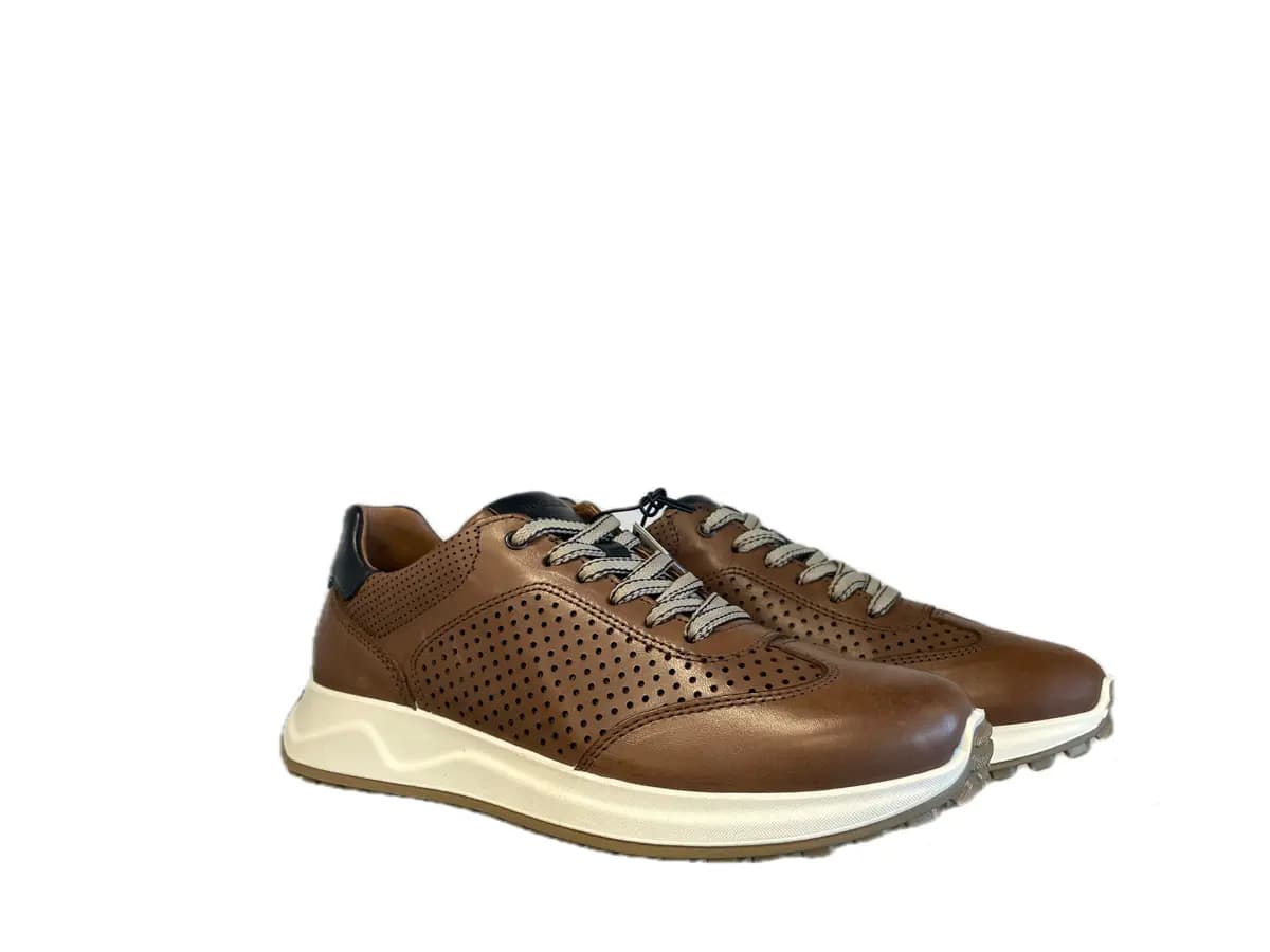 IGI &amp; CO.. Sneakers uomo in pelle forata tabacco - 5