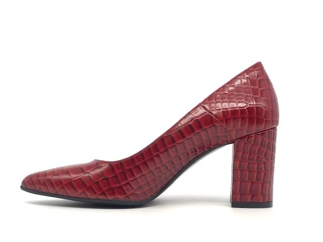 MODERNISSIMA Décolleté rosso stampato rettile in Scarpe col tacco Calzature Durello - Agna, commercioVirtuoso.it