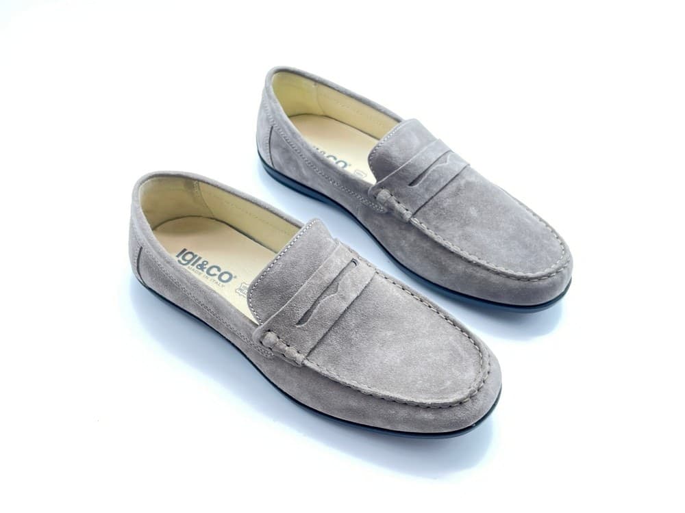 IGI &amp; CO.. mocassino uomo in pelle scamosciata tortora in Loafer e mocassini Calzature Durello - Agna, commercioVirtuoso.it