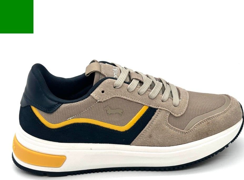 Harmont & Blaine sneakers uomo scamosciate beige e blu dettagli gialli