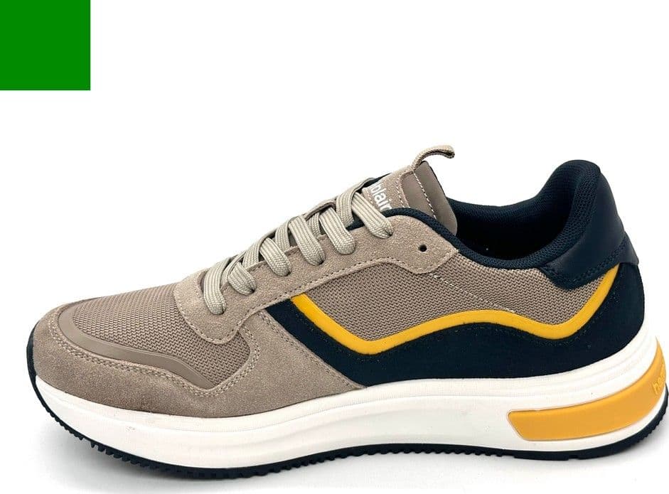 Harmont &amp; Blaine sneakers uomo scamosciate beige e blu dettagli gialli in Sneaker casual Calzature Durello - Agna, commercioVirtuoso.it