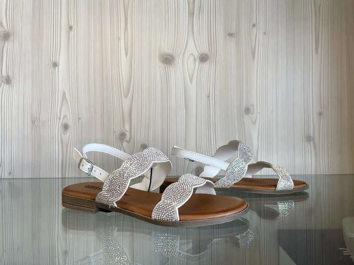 IGI &amp; CO.. Sandali bassi donna bianco con strass in Sandali moda Calzature Durello - Agna, commercioVirtuoso.it