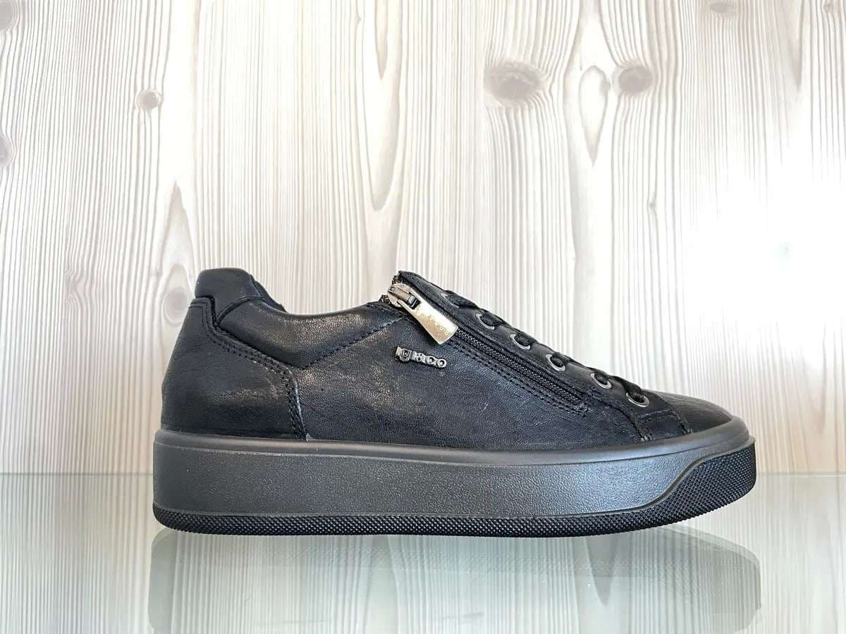 IGI &amp; CO. Sneakers Donna con zip Nere in Sneaker casual Calzature Durello - Agna, commercioVirtuoso.it