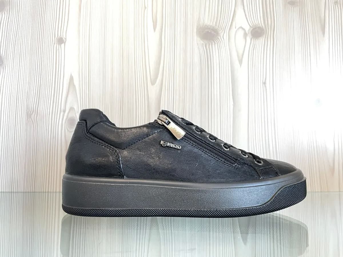 IGI &amp; CO. Sneakers Donna con zip Nere in Sneaker casual Calzature Durello - Agna, commercioVirtuoso.it