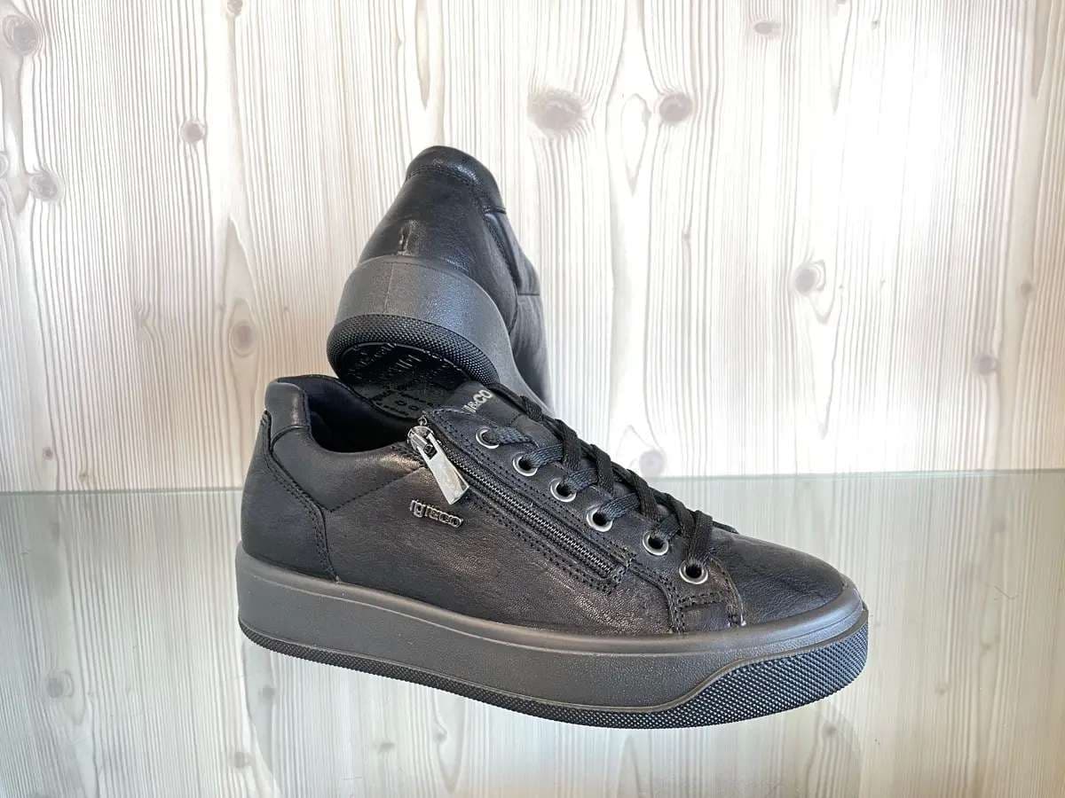 IGI &amp; CO. Sneakers Donna con zip Nere in Sneaker casual Calzature Durello - Agna, commercioVirtuoso.it