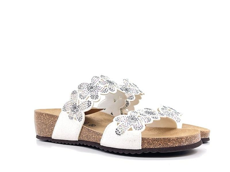 GRUNLAND Ciabatte Donna Memi Bianco Brillantini - 6