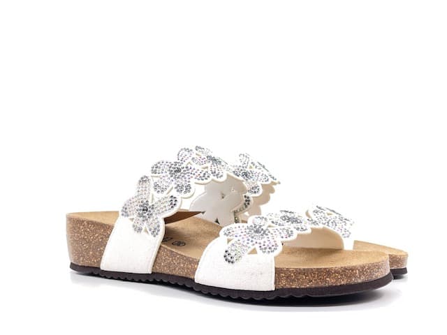 GRUNLAND Ciabatte Donna Memi Bianco Brillantini - 6