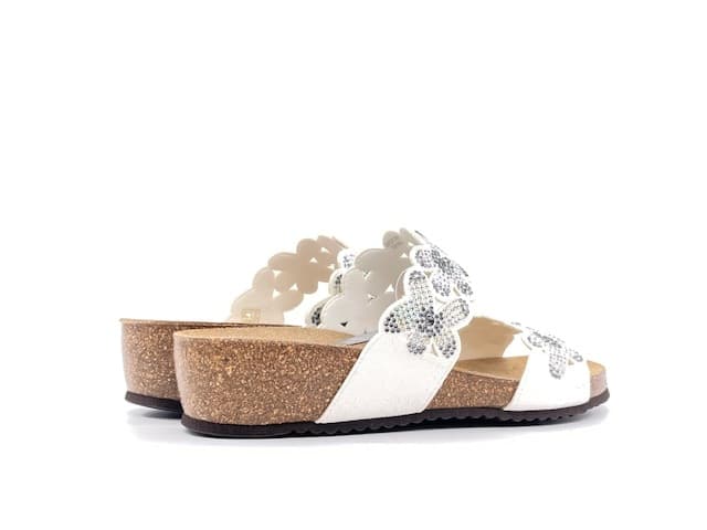 GRUNLAND Ciabatte Donna Memi Bianco Brillantini in Infradito e ciabatte da spiaggia Calzature Durello - Agna, commercioVirtuoso.it