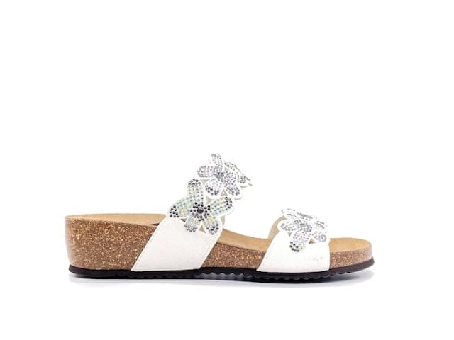 GRUNLAND Ciabatte Donna Memi Bianco Brillantini in Infradito e ciabatte da spiaggia Calzature Durello - Agna, commercioVirtuoso.it