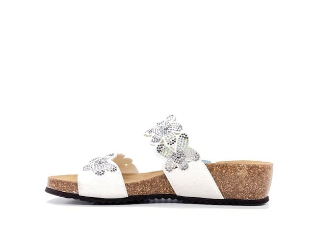 GRUNLAND Ciabatte Donna Memi Bianco Brillantini in Infradito e ciabatte da spiaggia Calzature Durello - Agna, commercioVirtuoso.it