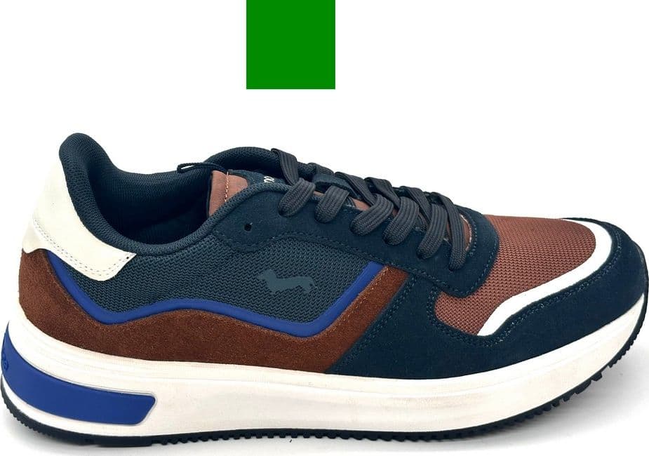 Harmont & Blaine sneakers uomo scamosciate blu e marroni dettagli avio