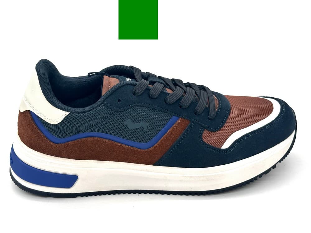 Harmont &amp; Blaine sneakers uomo scamosciate blu e marroni dettagli avio - 5