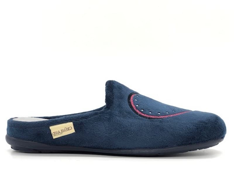 GRUNLAND Ciabatte donna blu con cuore rosa - 6