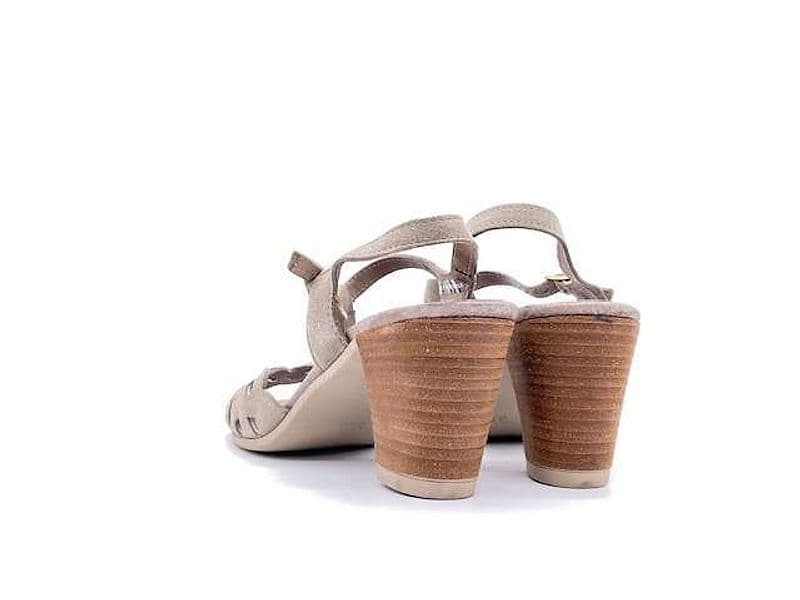 GRUNLAND Sandalo donna FERM in pelle scamosciata beige - 3