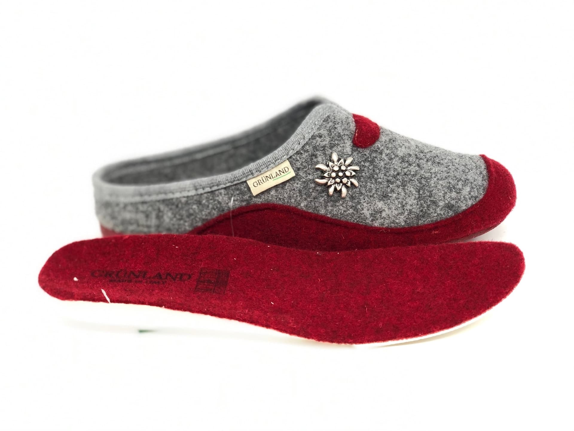 GRUNLAND Ciabatte donna ADRI CI1672 grigio rosso in Pantofole Calzature Durello - Agna, commercioVirtuoso.it