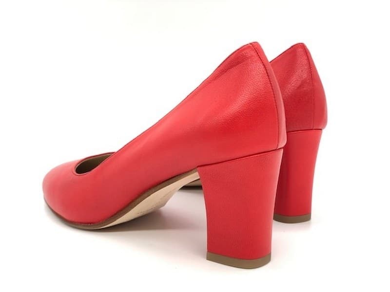 GRUNLAND Décolleté punta tonda in pelle rossa in Scarpe col tacco Calzature Durello - Agna, commercioVirtuoso.it