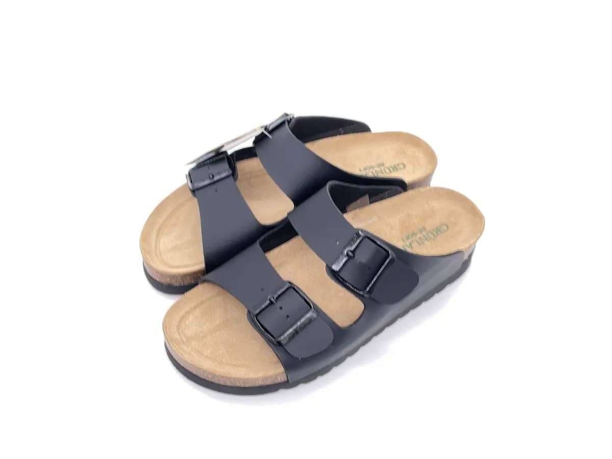 GRUNLAND HOLA Ciabatte donna due fibbie nere in Pantofole Calzature Durello - Agna, commercioVirtuoso.it