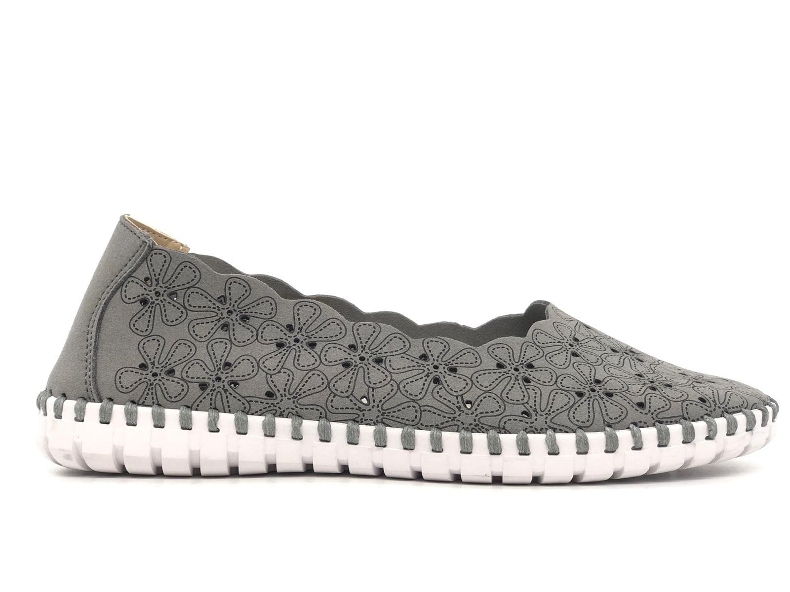 GRUNLAND Mocassino donna MAGI forato grigio - 5