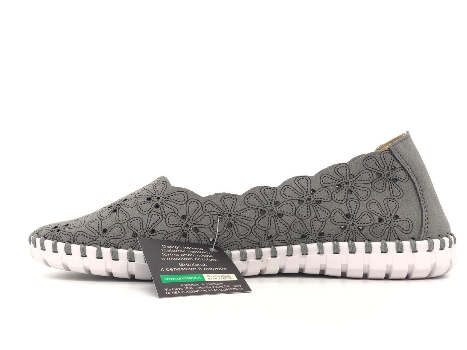 GRUNLAND Mocassino donna MAGI forato grigio in Pantofole Calzature Durello - Agna, commercioVirtuoso.it