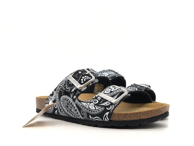 GRUNLAND Ciabatte donna due fasce CB2671 Nero - 6
