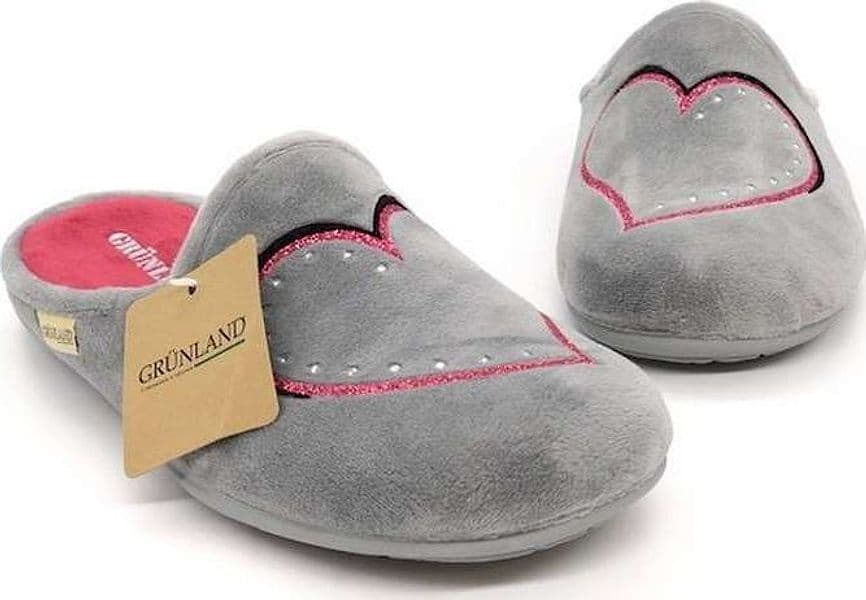 GRUNLAND Ciabatte donna grigie con cuore fucsia in Infradito e ciabatte da spiaggia Calzature Durello - Agna, commercioVirtuoso.it